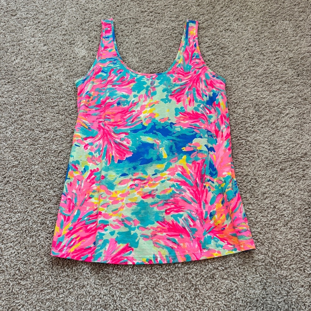 Lilly Pulitzer Kinsey Tank Palm Beach Coral - Picture 2 of 6